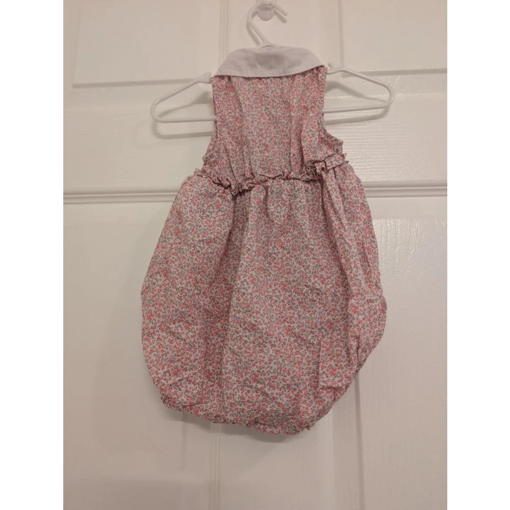 Baby Ralph Lauren Floral Bodysuit 6 Months Pink White 100% Cotton One Piece